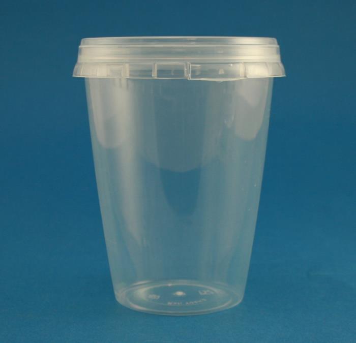 400ml Natural Polypropylene Tapered Tub with Tamper Evident Cap
